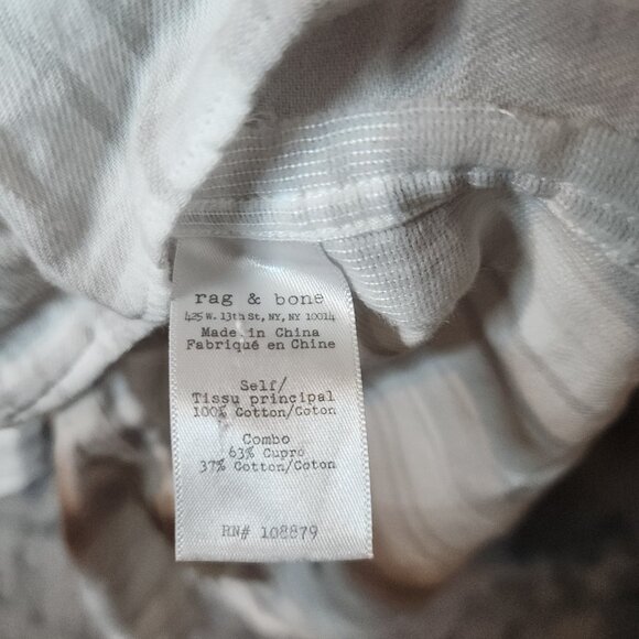 Rag & Bone Shirt Mens Small Gray White Plaid Button Down Long Sleeve Cotton - Picture 7 of 10